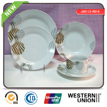 Ensemble de dîner en porcelaine 30PCS en forme arrondie